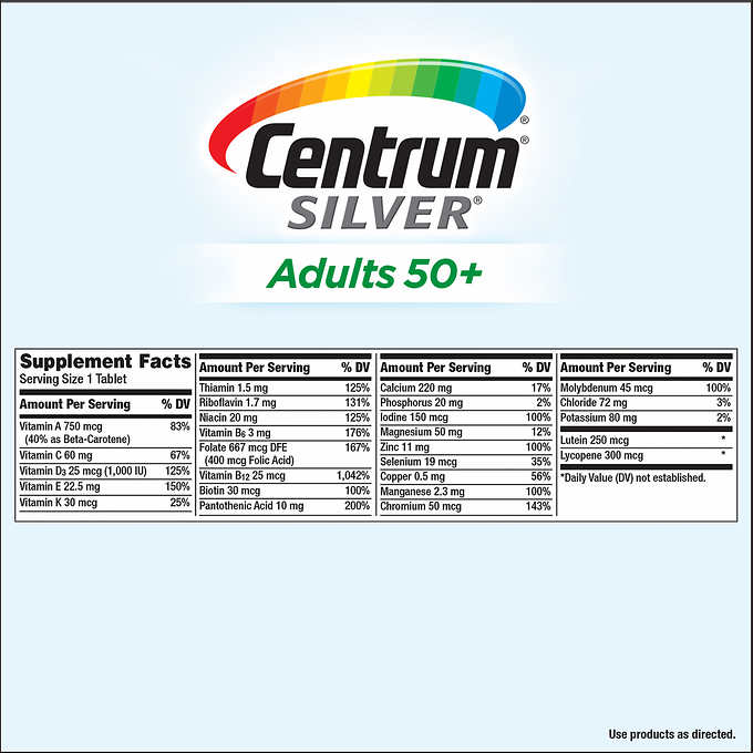 Centrum Silver Adults 50+ Multivitamin, 325 Tablets 銀寶善存 50+ 325粒