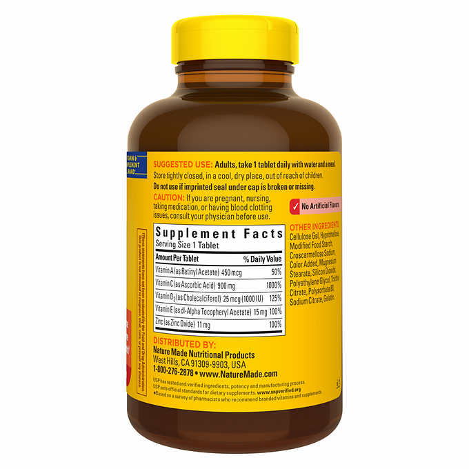 Nature Made Super C with Vitamin D3 and Zinc, 200 Tablets 萊萃美 超級C 免疫複合物 200片