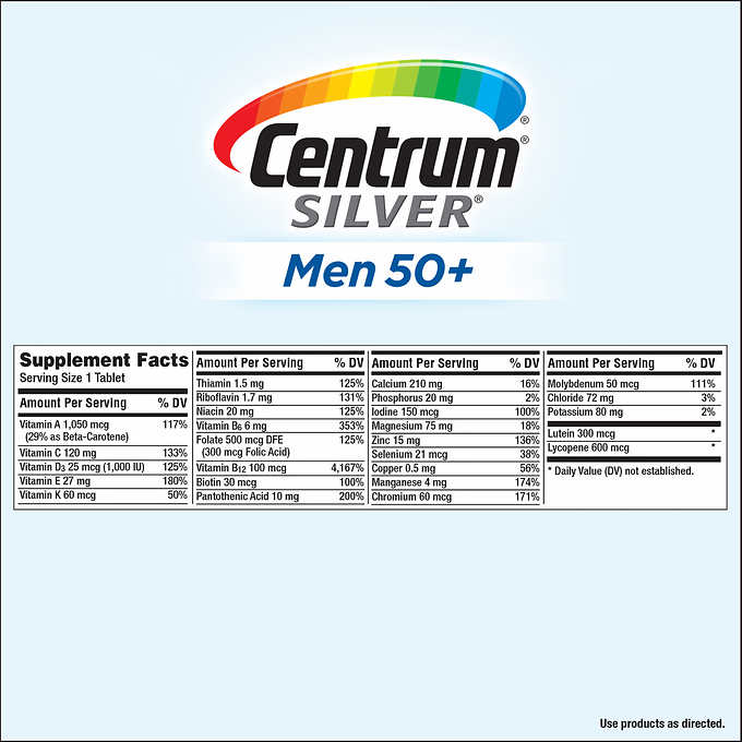 Centrum Silver Men 50+, 275 Tablets 男性 50+ 銀寶善存 275錠