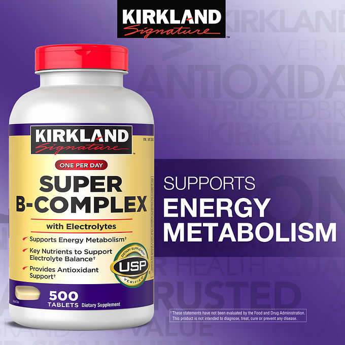 Kirkland Signature Super B-Complex with Electrolytes, 500 Tablets 柯克蘭 Super B-Complex 維生素B群 500粒