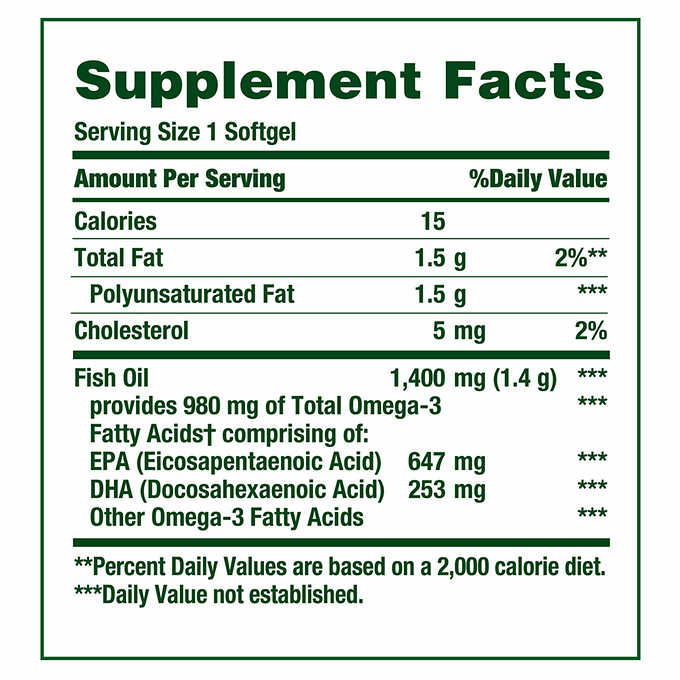 Nature's Bounty Fish Oil 1400 mg., 130 Coated Softgels 自然之寶 深海魚油1400毫克 130顆裝軟膠囊