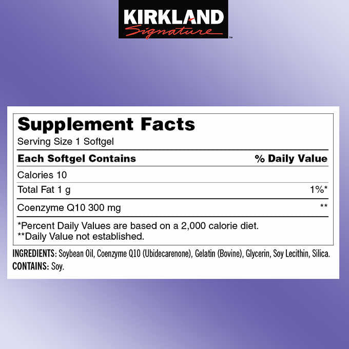 Kirkland Signature CoQ10 300 mg., 100 Softgels 柯克蘭 CoQ10 輔酶 300 mg,100顆