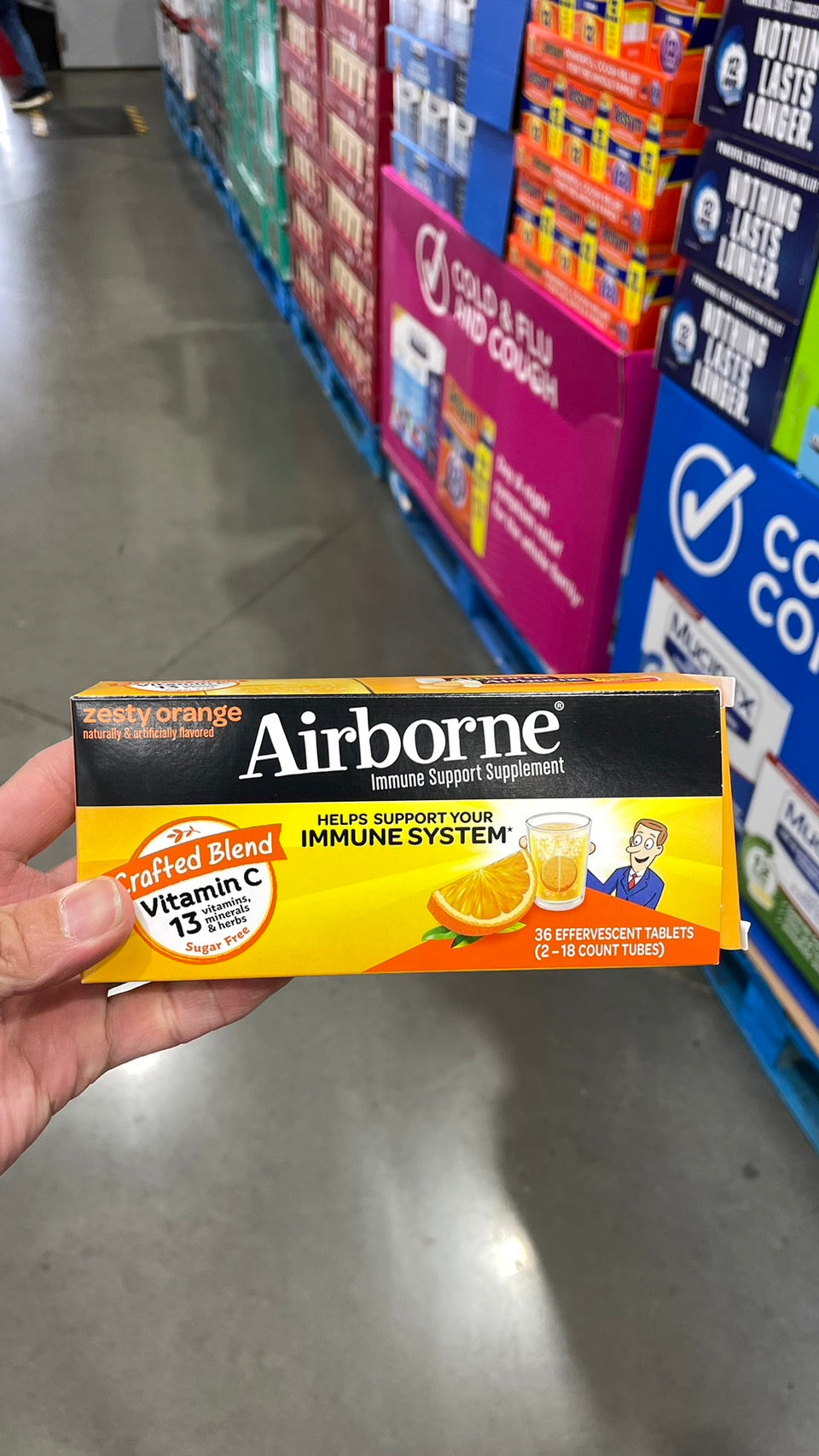 Airborne Immune Support, 36 Effervescent Tablets 艾維寶 Airborne 發泡錠 香橙/莓果口味 10錠/36錠一盒 紫錐菊 橘子 維他命 草莓