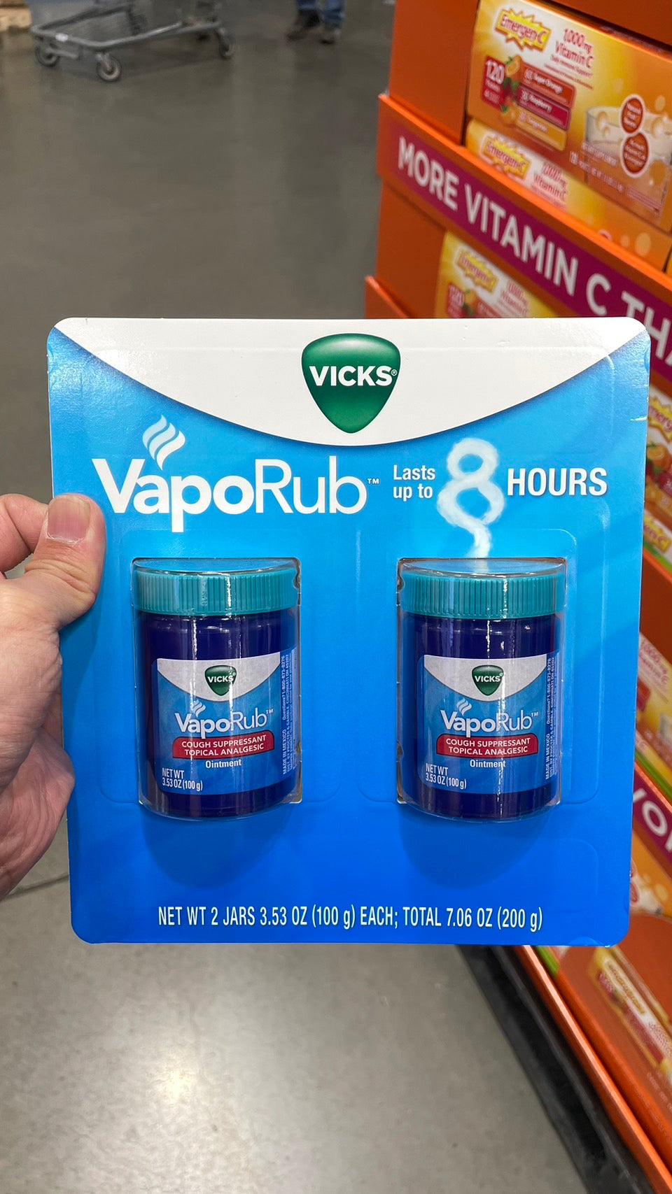 Vicks VapoRub Cough Suppressant & Topical Analgesic, 7.06 Ounces 按摩膏 50g/瓶 德國製 天然草本薰衣草/舒緩膏 【成人款】