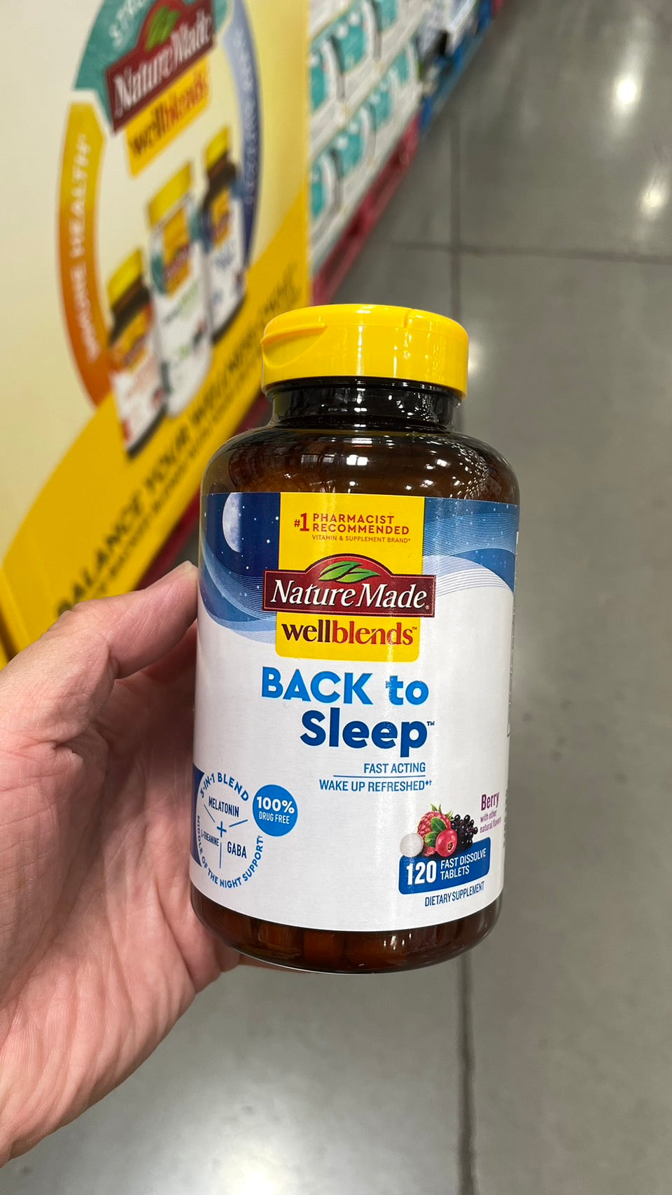Nature Made Wellblends Back To Sleep, 120 Fast Dissolve Tablets 萊萃美睡眠碇 120入 褪黑激素