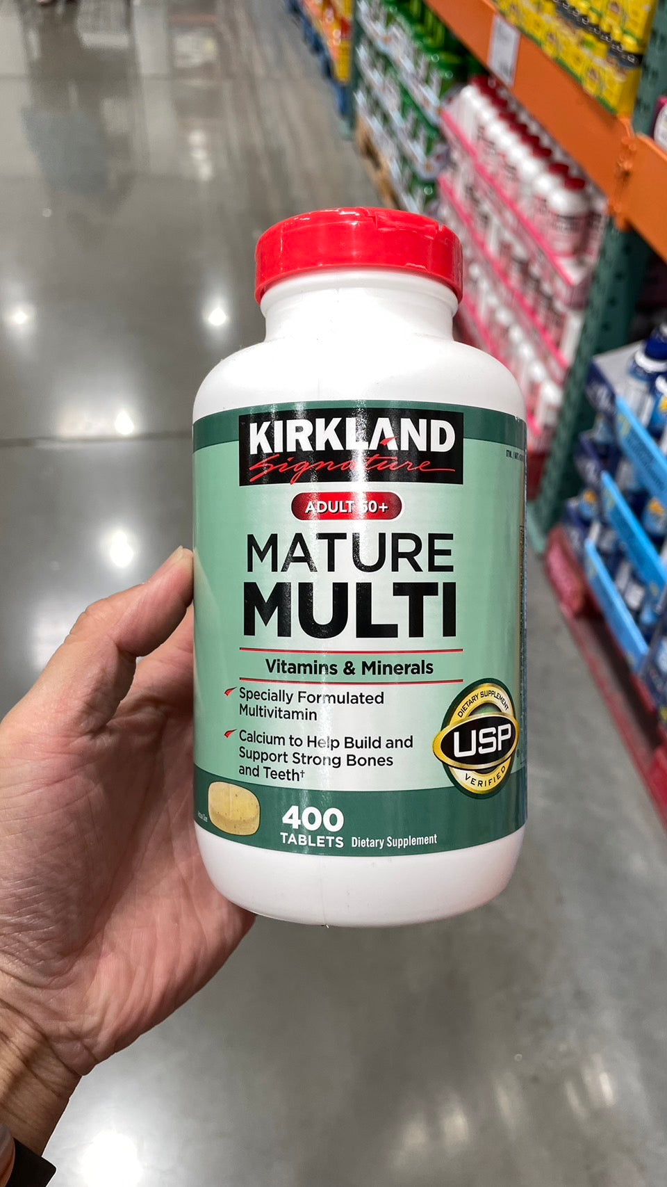 Kirkland Signature Adult 50+ Mature Multi Vitamins & Minerals, 400 Tablets 中老年50歲+復合維生素 400 顆