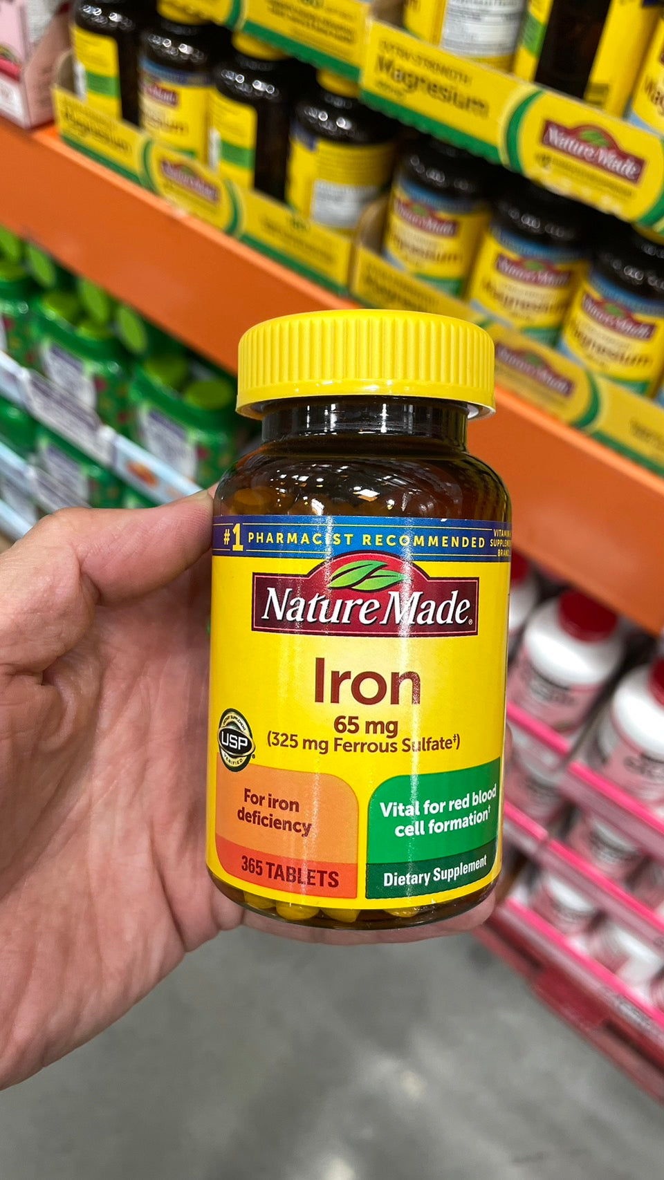Nature Made Iron, 65 mg, 365 Tablets 鐵質元素 補鐵補血防貧血65mg 365粒