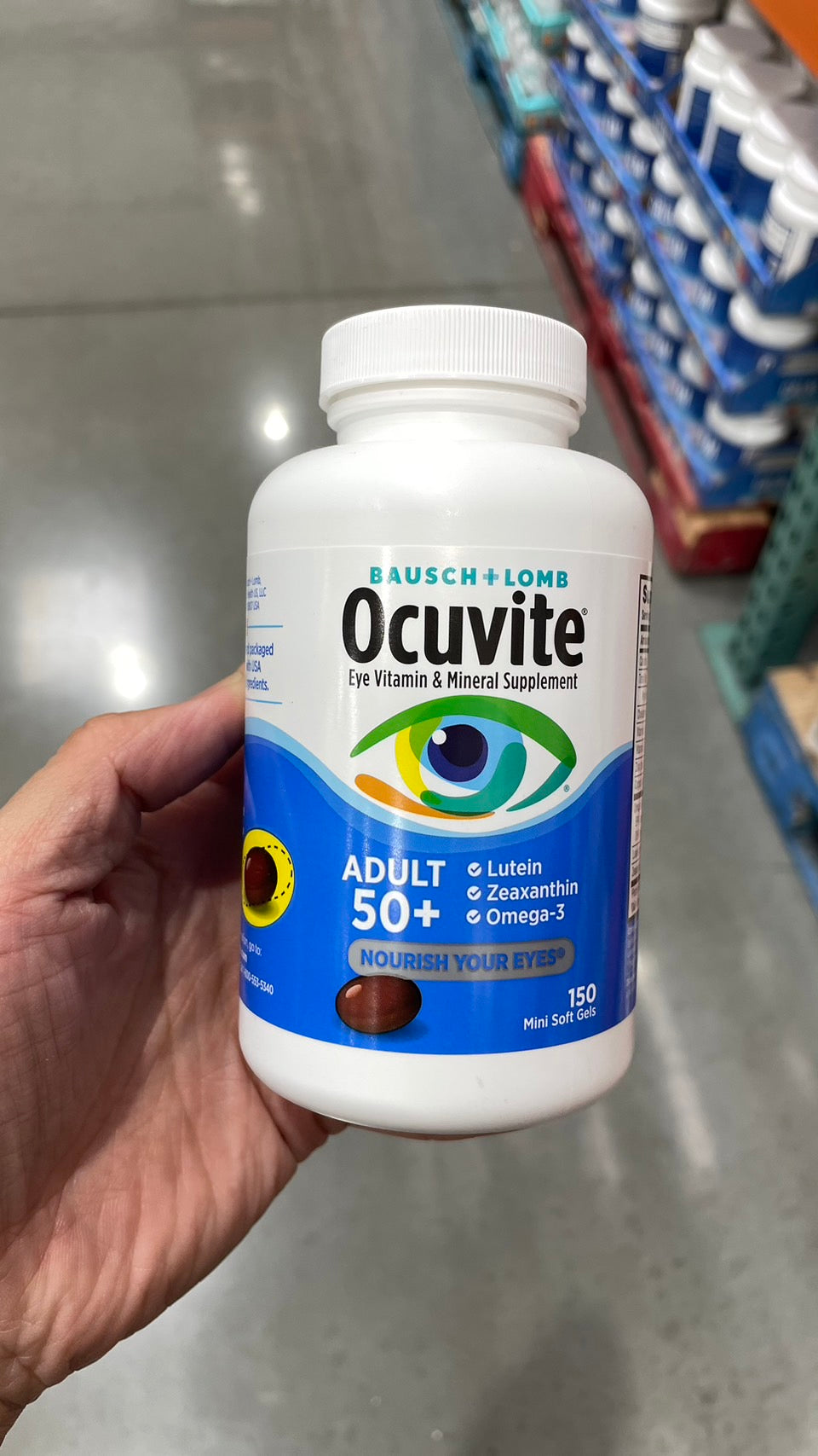 Ocuvite Adult 50+, 150 Soft Gels 博士倫 50歲以上成人護眼 葉黃素 金盞花 Omega 3 150粒