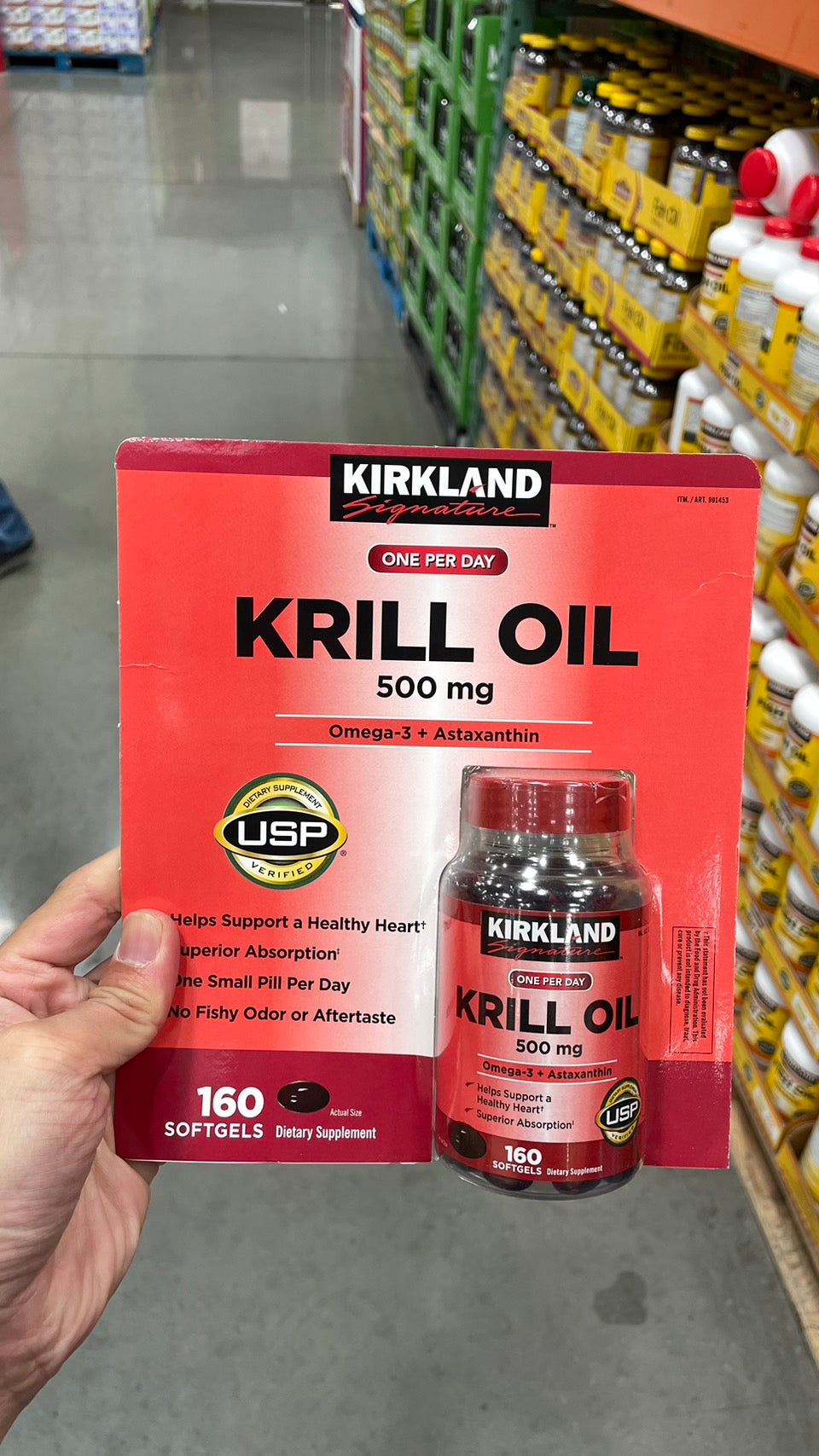 Kirkland Signature Krill Oil 500 mg., 160 Softgels 科克蘭 磷蝦油 500毫克 軟膠囊 160顆