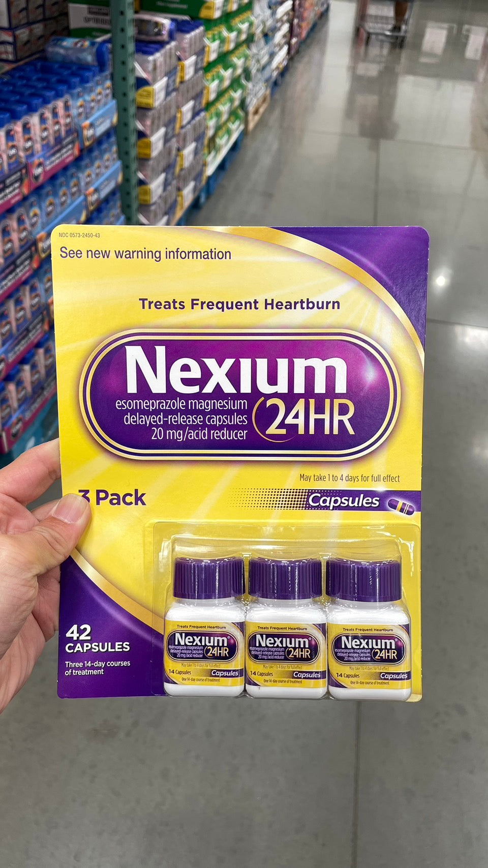 Nexium 24HR Acid Reducer 20 mg., 42 Capsules Nexium 胃酸逆流常備藥 20mg 42入 3 包裝