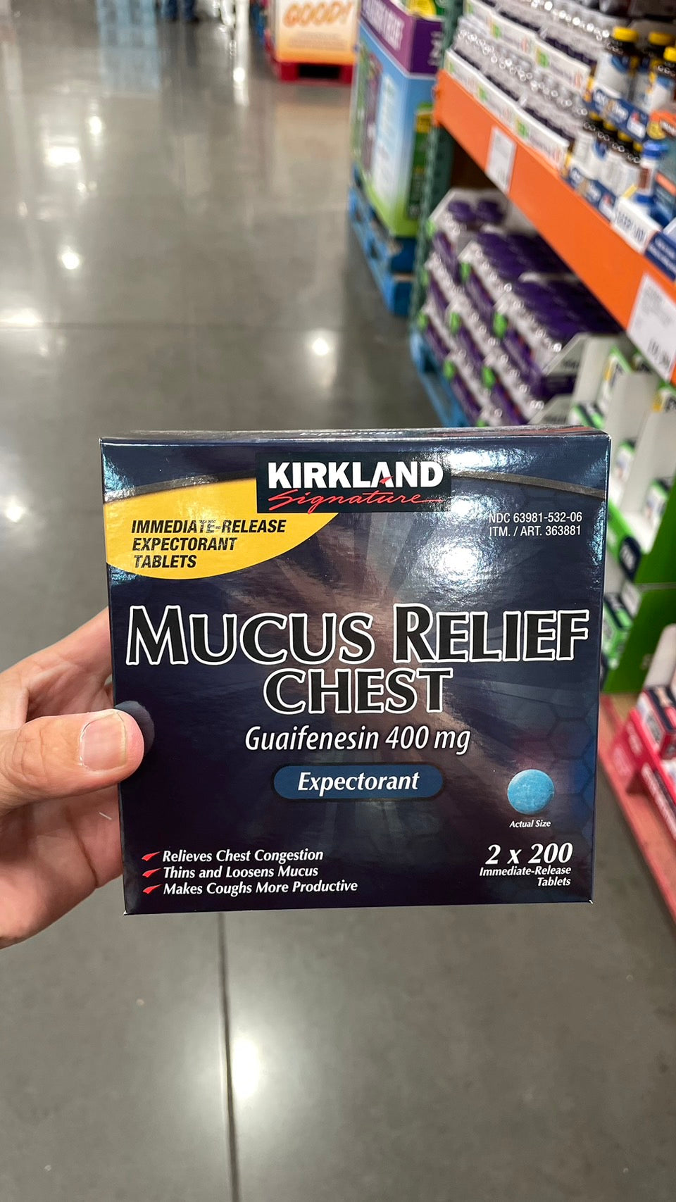 Kirkland Signature Mucus Relief Tablets, 400 Tablets 科克蘭 Kirkland 化痰舒緩碇 400碇