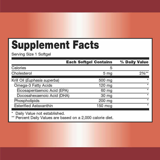 Kirkland Signature Krill Oil 500 mg., 160 Softgels 科克蘭 磷蝦油 500毫克 軟膠囊 160顆