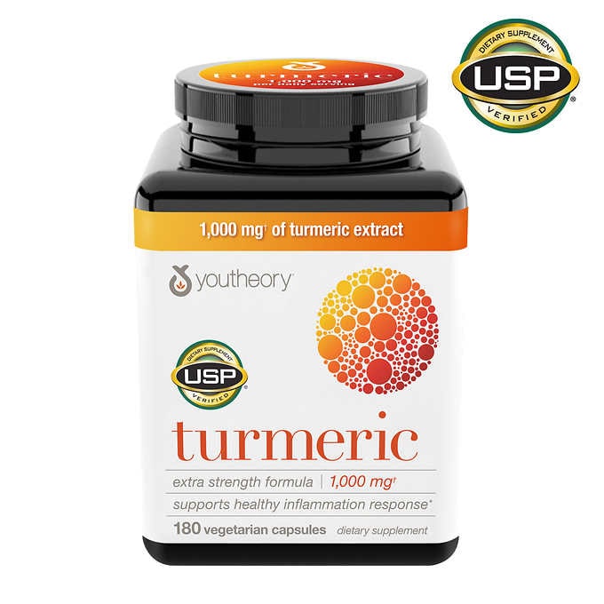 youtheory Turmeric Extra Strength Formula 1,000 mg., 180 Capsules 薑黃素膠囊 1000mg 180顆
