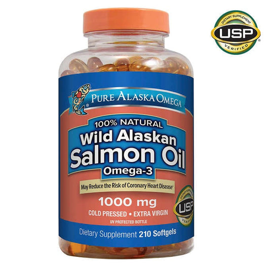 Pure Alaska Omega Wild Salmon Oil 1000 mg., 210 Softgels 美國純阿拉斯加 Pure Alaska Omega Wild Fish Oil 1000mg 野生鮭魚 魚油210顆