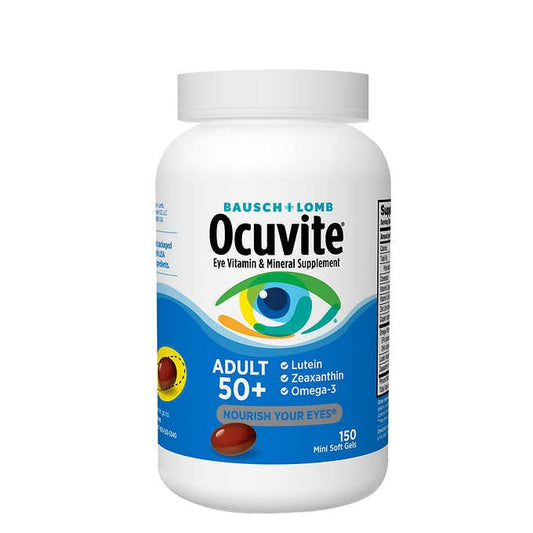 Ocuvite Adult 50+, 150 Soft Gels 博士倫 50歲以上成人護眼 葉黃素 金盞花 Omega 3 150粒