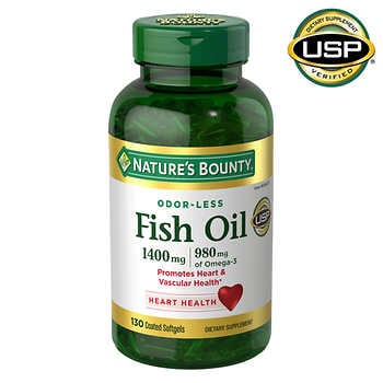 Nature's Bounty Fish Oil 1400 mg., 130 Coated Softgels 自然之寶  深海魚油1400毫克 130顆裝軟膠囊