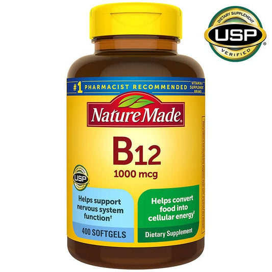 Nature Made Vitamin B12 1000 mcg., 400 Softgels 萊萃美 維他命B12 1000mcg 400顆