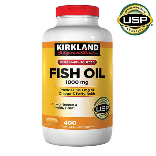 Kirkland Signature Fish Oil 1000 mg., 400 Softgels 科克蘭 天然深海魚油 1000mg 400粒