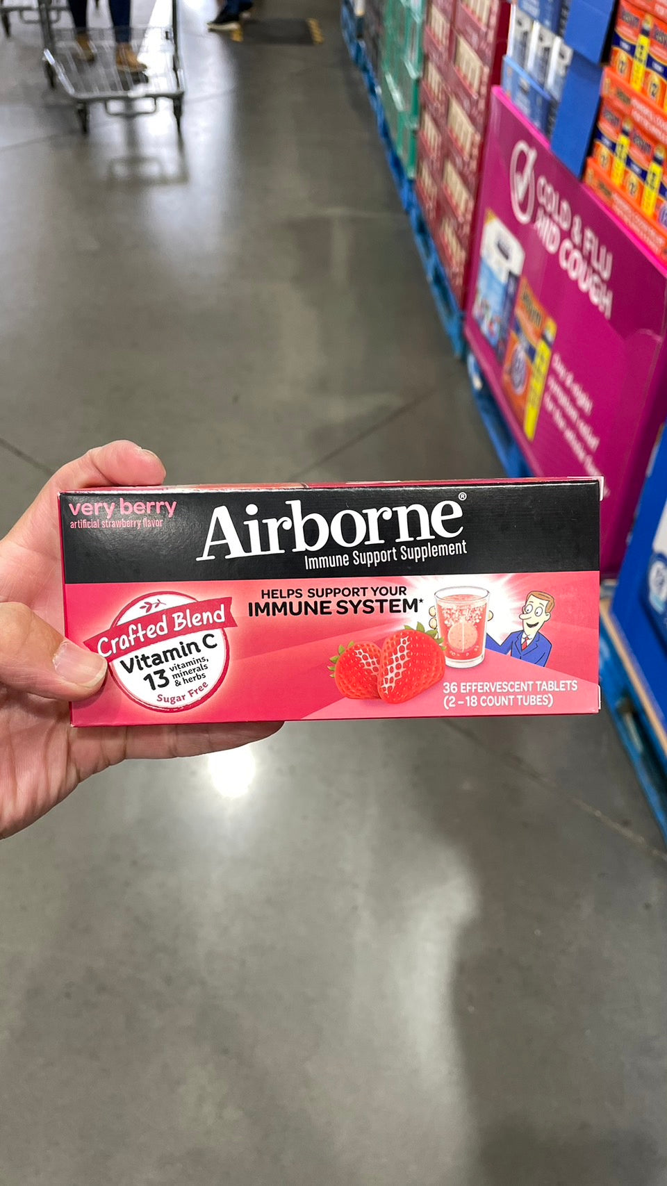 Airborne Immune Support, 36 Effervescent Tablets 艾維寶 Airborne 發泡錠 香橙/莓果口味 10錠/36錠一盒 紫錐菊 橘子 維他命 草莓