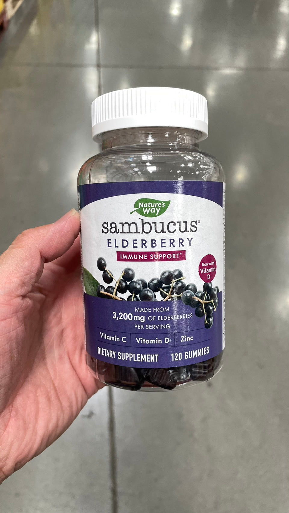 Nature's Way Sambucus Elderberry with Vitamin C and Zinc, 120 Gummies 然萃維 接骨木莓果 維他命C與鋅