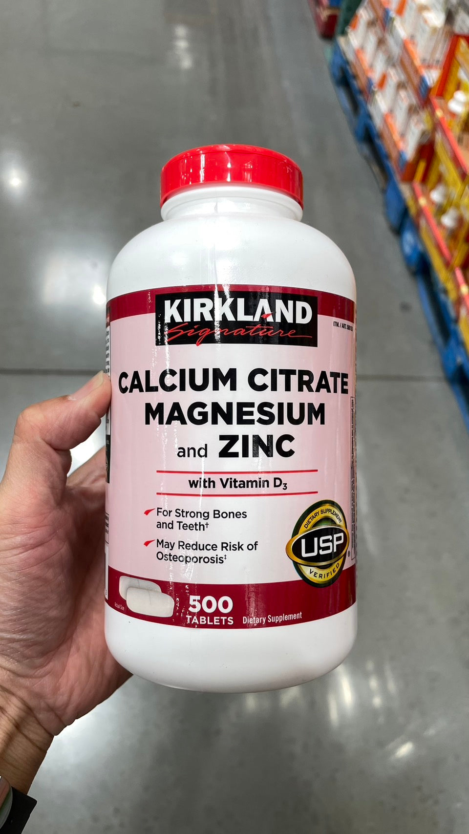 Kirkland Signature Calcium Citrate Magnesium and Zinc, 500 Tablets 科克蘭 鈣鎂鋅錠 500 碇