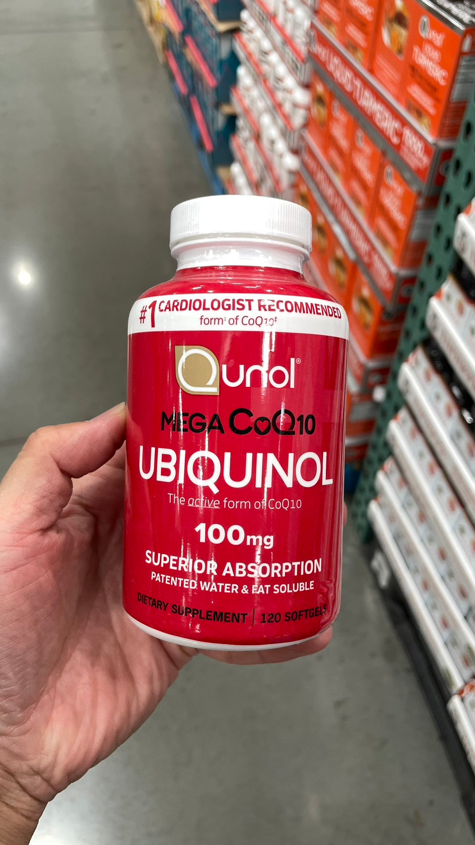 Qunol Mega CoQ10 Ubiquinol 100 mg., 120 Softgels Qunol Mega 超级水溶性護心辅酶 CoQ10 100 mg 120 軟膠