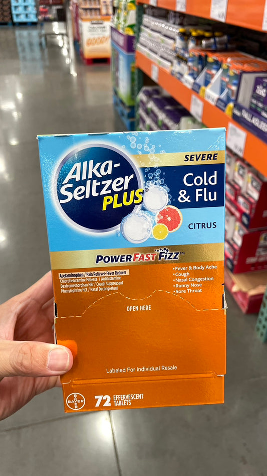 Alka-Seltzer Plus Severe Cold & Flu Powerfast Fizz, Citrus, 72-count 非處方感冒發泡碇 72入