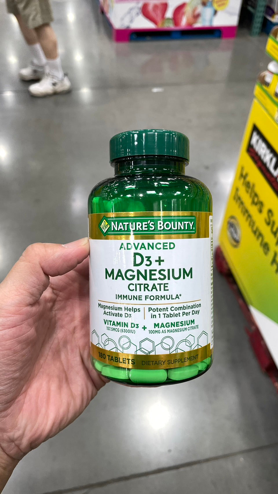 Nature's Bounty Advanced D3 + Magnesium Citrate Immune Formula, 180 Tablets 自然之寶 D3+鎂 180碇