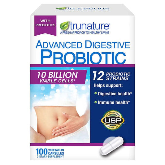 Trunature Advanced Digestive Probiotic, 100 Capsules 消化性先進益生菌，100粒素食膠囊