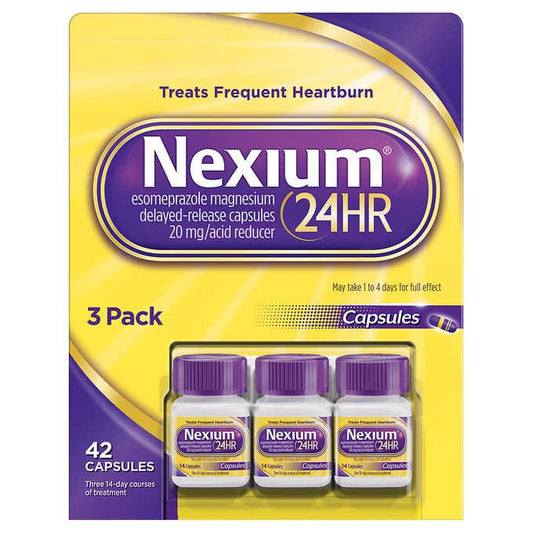 Nexium 24HR Acid Reducer 20 mg., 42 Capsules Nexium 胃酸逆流常備藥 20mg  42入 3 包裝