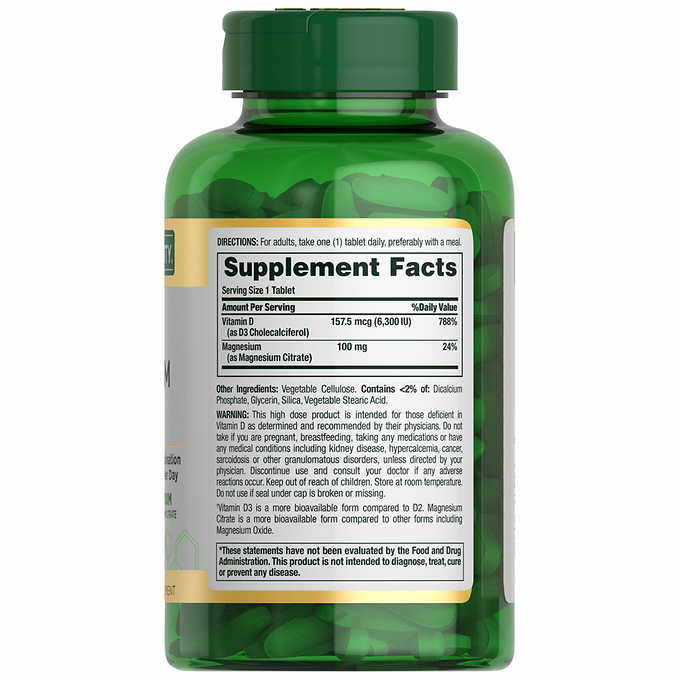 Nature's Bounty Advanced D3 + Magnesium Citrate Immune Formula, 180 Tablets 自然之寶 D3+鎂 180碇